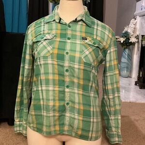 Society Green and Yellow Plaid Casual Button-Down Shirt